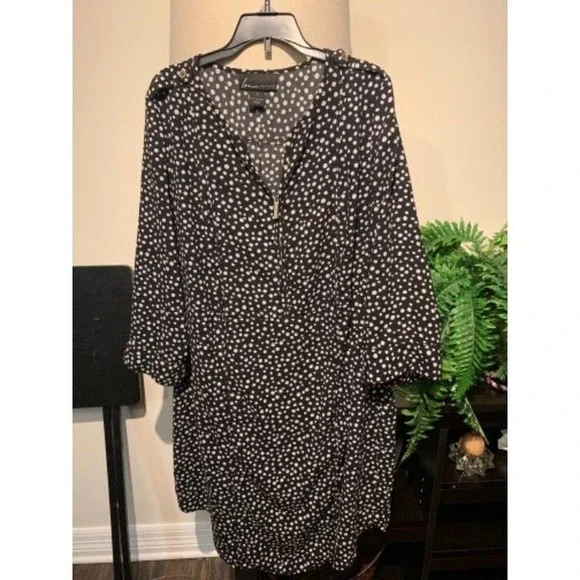 Lane‎ Bryant polka dot zip women's dress - Picture 2 of 5